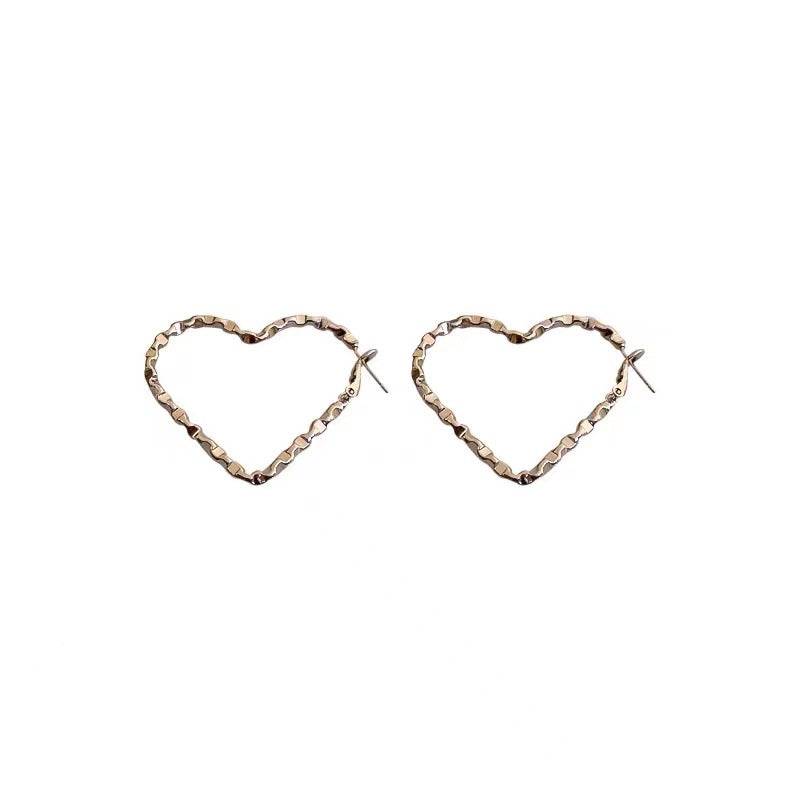 Wholesale Copper Geometric Hollow Love Earrings